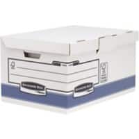 Bankers Box System Archivbox mit Klappdeckel FastFold Besonders stabil FSC Blau 293 (H) x 378 (B) x 545 (T) mm 10 Stück