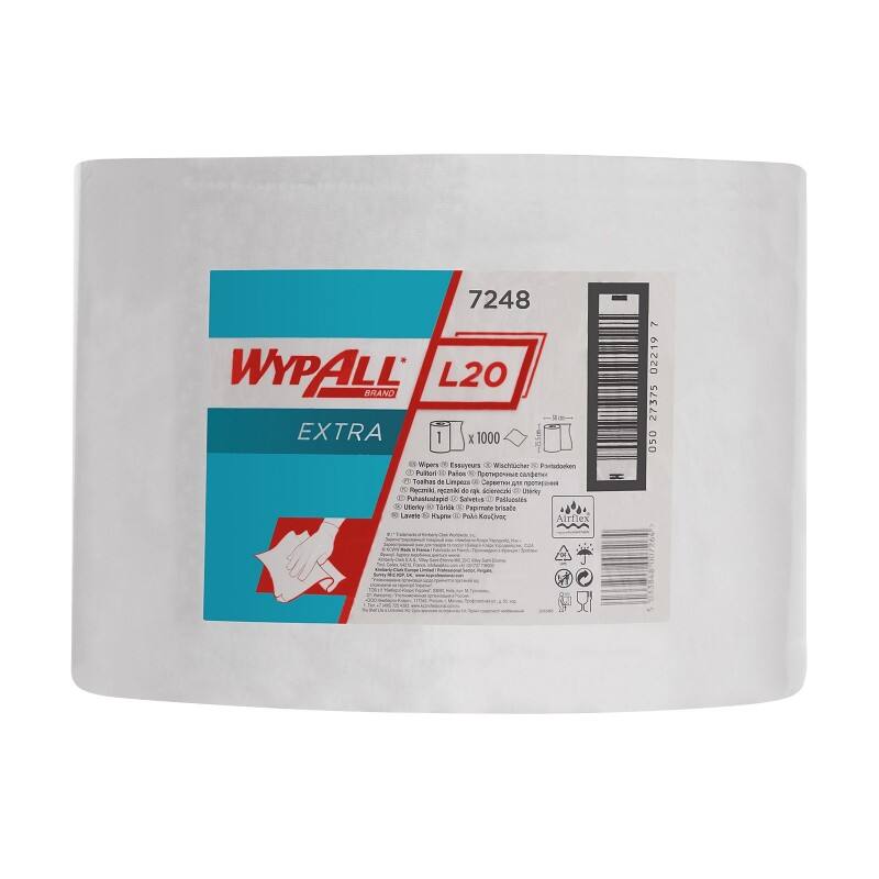 WYPALL L20 Wischtücher Gerollt Weiß 2-lagig 7248 1000 Blatt