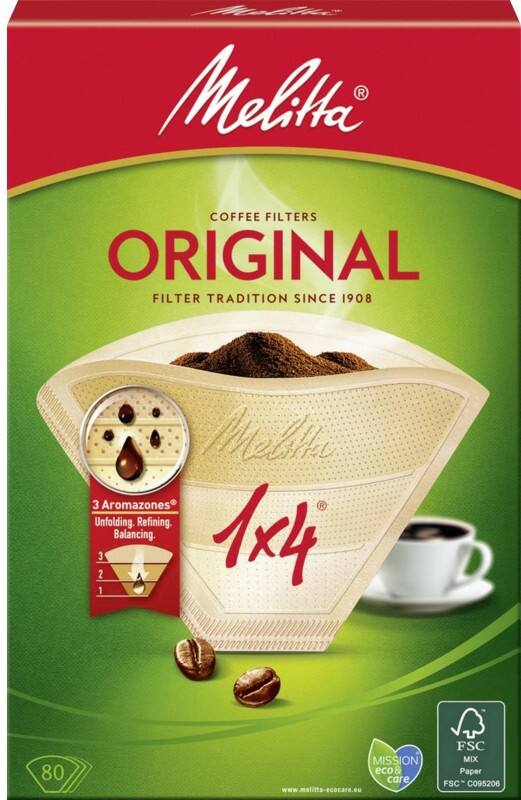Melitta Kaffee-, Tee-Filtertüte 1 x 4 Naturbraun 80 Stück