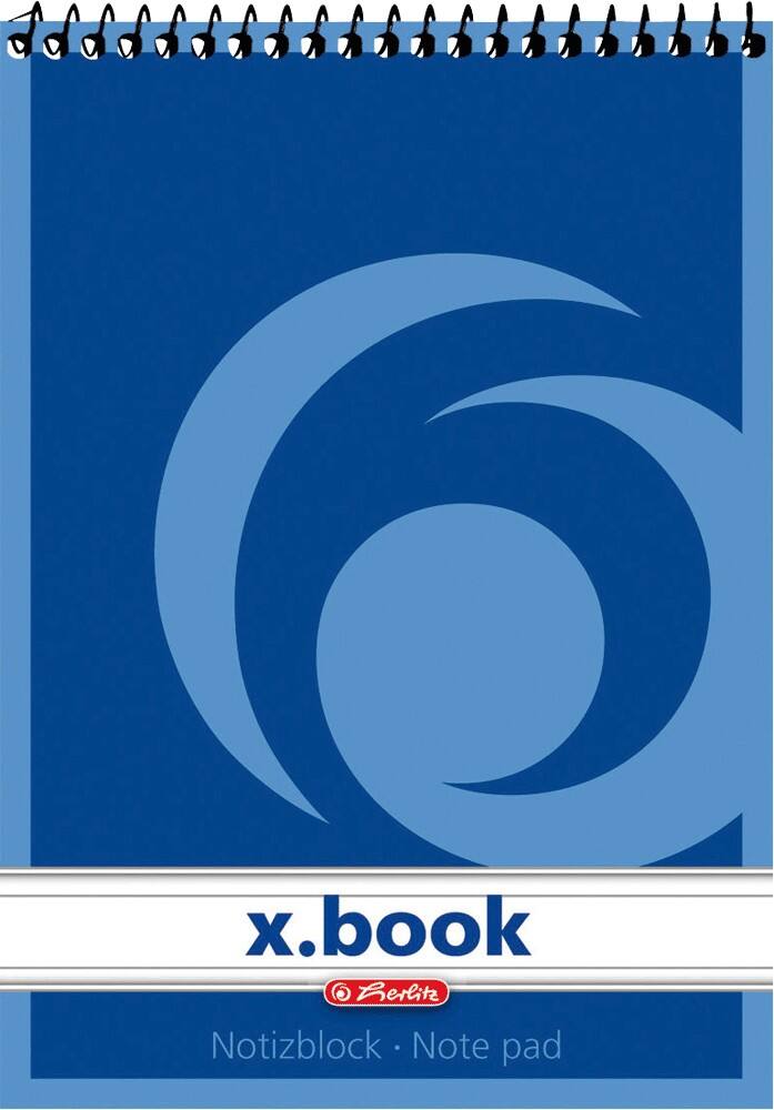 Herlitz A7 Spiralbindung mit blauem Kartonumschlag Notizblock Liniert 40 Blatt