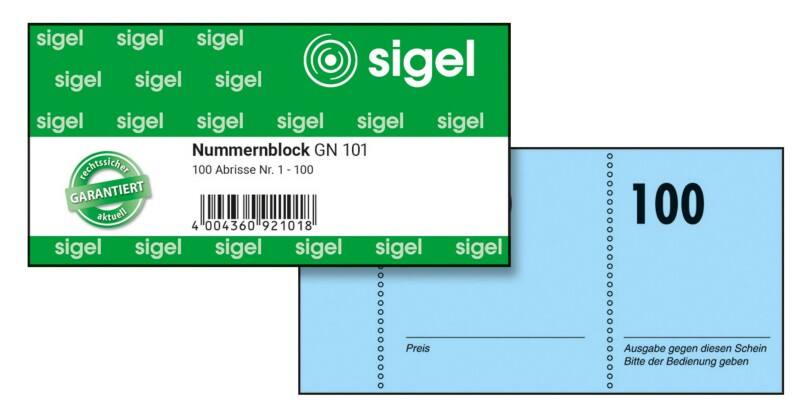 Sigel Garderobenmarke GN101 10,5 x 5 cm Perforiert 100 Blatt