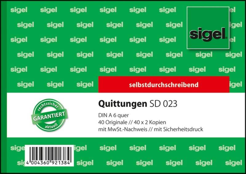 Sigel Quittungsformulare SD023 DIN A6 quer Perforiert 120 Blatt