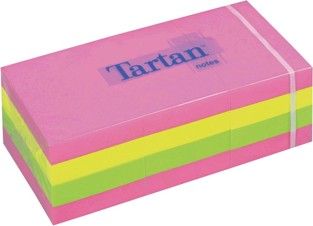 Tartan Haftnotizen 51 x 38 mm Neon Färbig sortiert 12 Blöcke à 100 Blatt