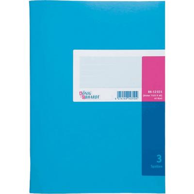 K+E Spaltenbücher /8612031-7103K40, blau, 3 Spalten, DIN A4, Inh.40 Blatt