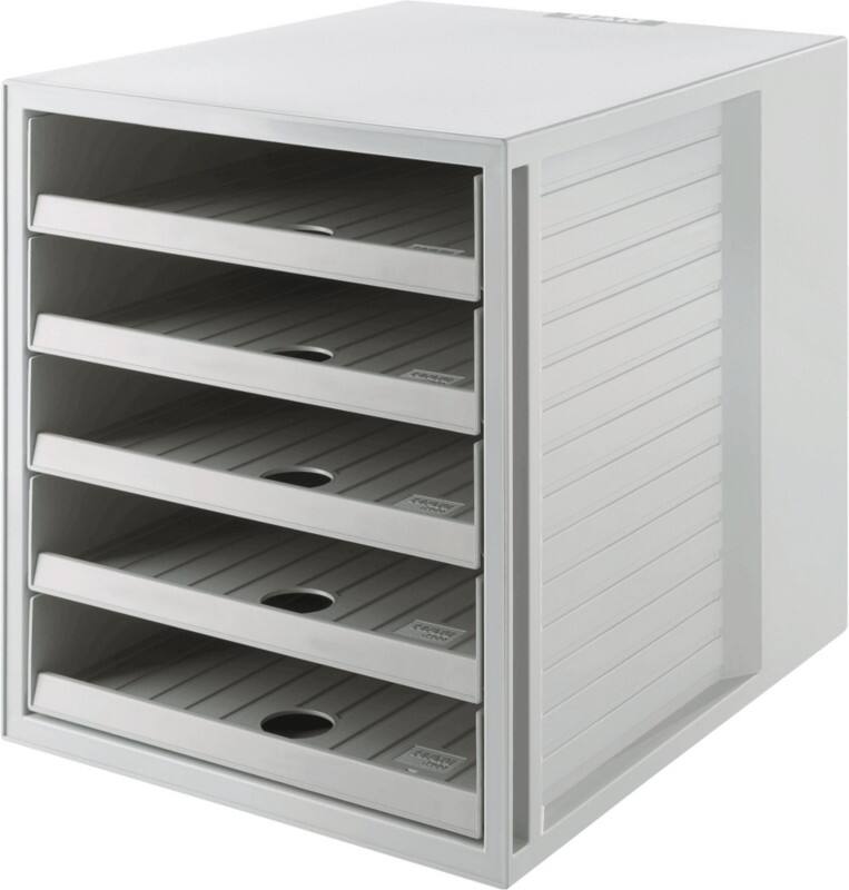 HAN Schubladenbox Regranulat Grau 5 Schübe 27,5 x 33 x 32 cm C4