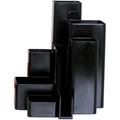 M&M Stifteköcher Multiboy 68520201SP, schwarz, 150x120x137 mm, 6 Röhren + Zettelfach
