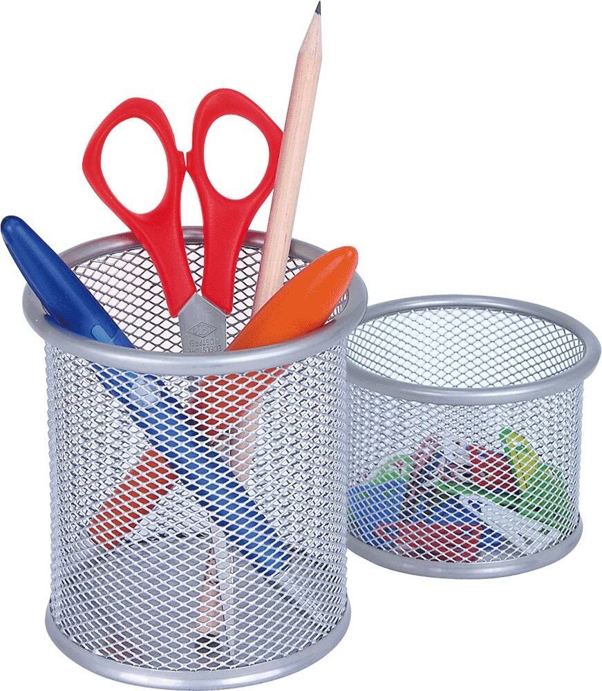 Wedo Köcher Mesh/65454, silber, Köcher, Ø 100/H85mm, Ø 75/H 70mm, 2-teilig