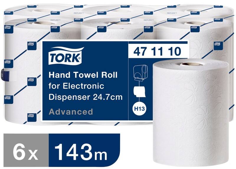 Tork Advanced  Papierhandtücher H13 Gerollt Weiß 2-lagig K90225 6 Rollen à 100 Blatt