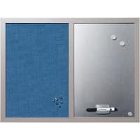 Bi-Office Essentials Kombi-Tafel Non-Magnetisch Wandmontage 60 (B)x45 (H) cm Blau, Silber