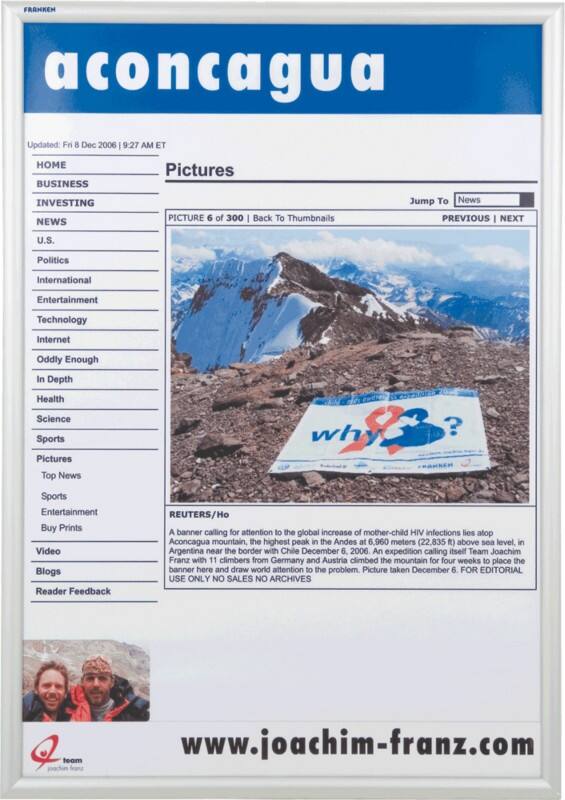 Franken Outdoor A1 Klapprahmen Silber Aluminium BS1704 62,4 (B) x 2,5 (T) x 87,1 (H) cm