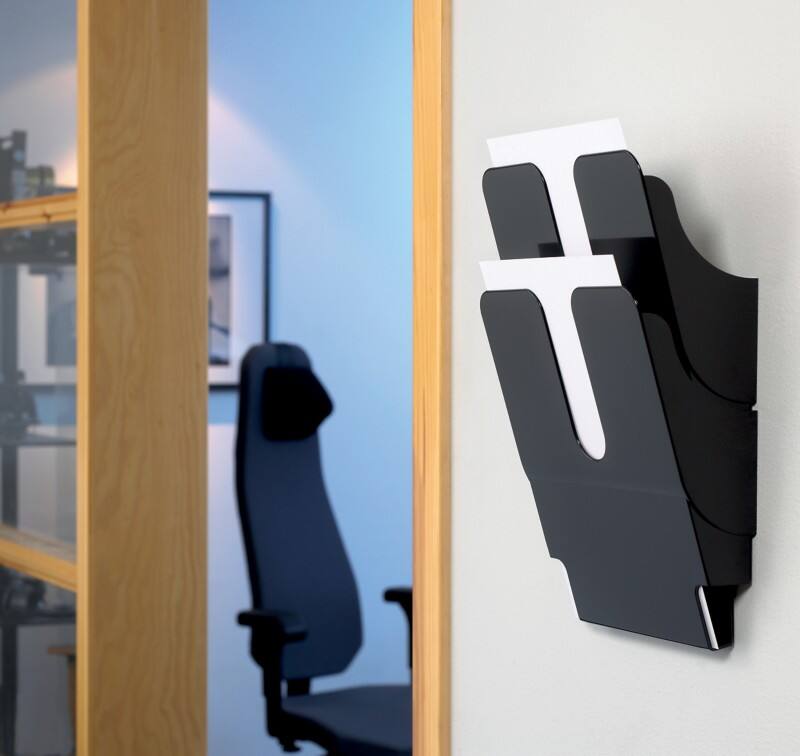 DURABLE FLEXIPLUS A4 Wandprospekthalter Wandmontiert Schwarz 1709008060 24,7 x 10 x 36 cm 2 Stück