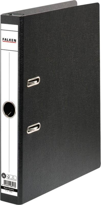 Falken Schmal Ordner A4 50 mm Schwarz 2 Ringe Hartpappe Recycled