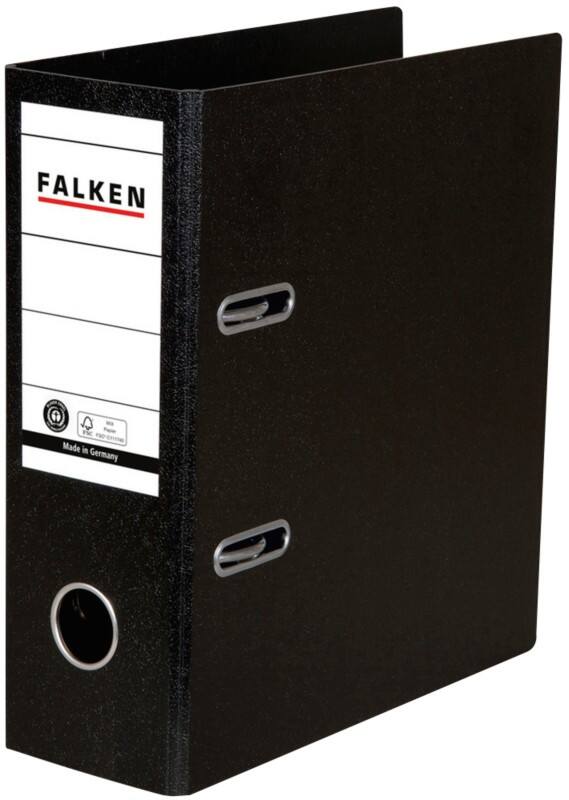 Falken Ordner Breit A5 80 mm Schwarz 2 Ringe Kunststoff Hochformat