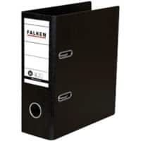 Falken Ordner A5 80 mm Schwarz 2 Ringe Pappkarton, PP (Polypropylen) Hochformat