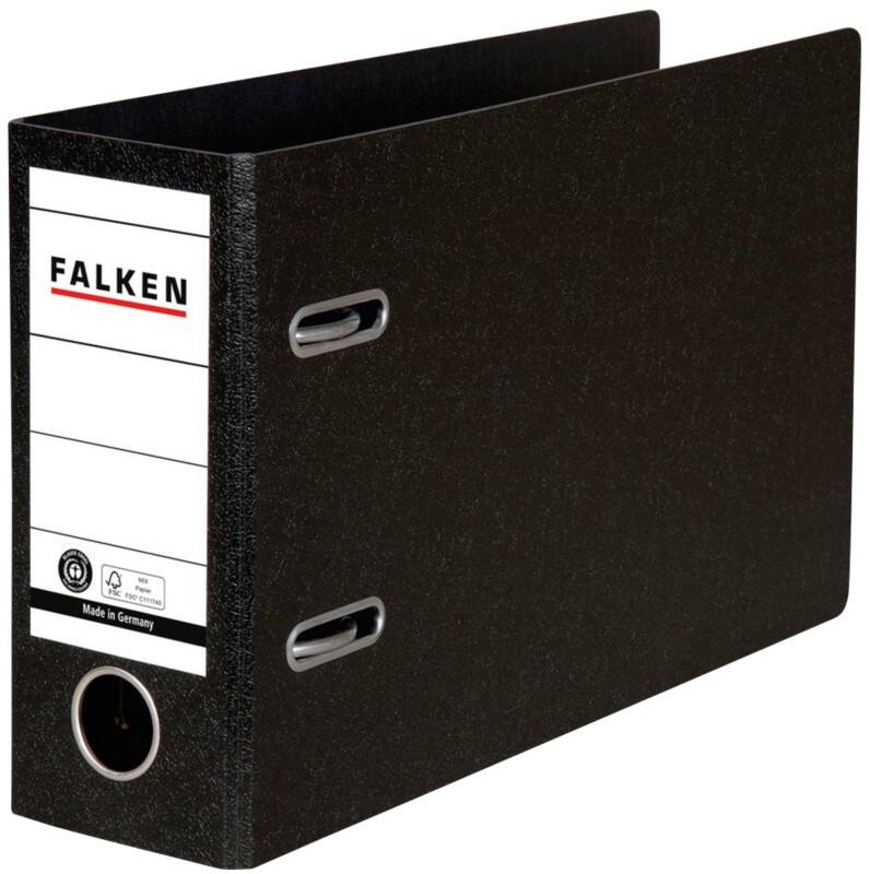 Falken Ordner Breit A5 80 mm Schwarz 2 Ringe Kunststoff Querformat