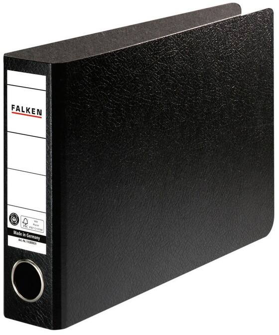 Falken Ordner Schmal A5 50 mm Schwarz 2 Ringe Kunststoff Querformat