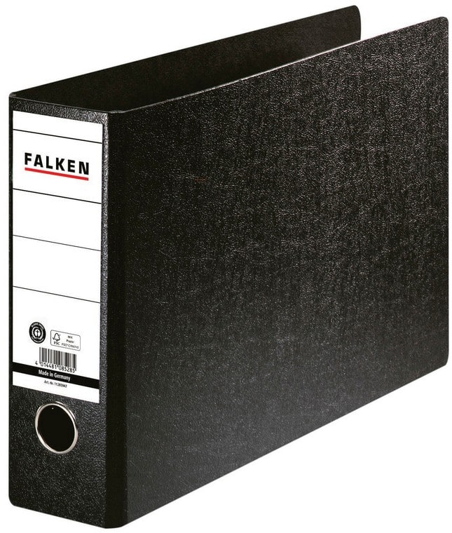 Falken Ordner Breit A4 80 mm Schwarz 2 Ringe 11285947F Kunststoff Querformat