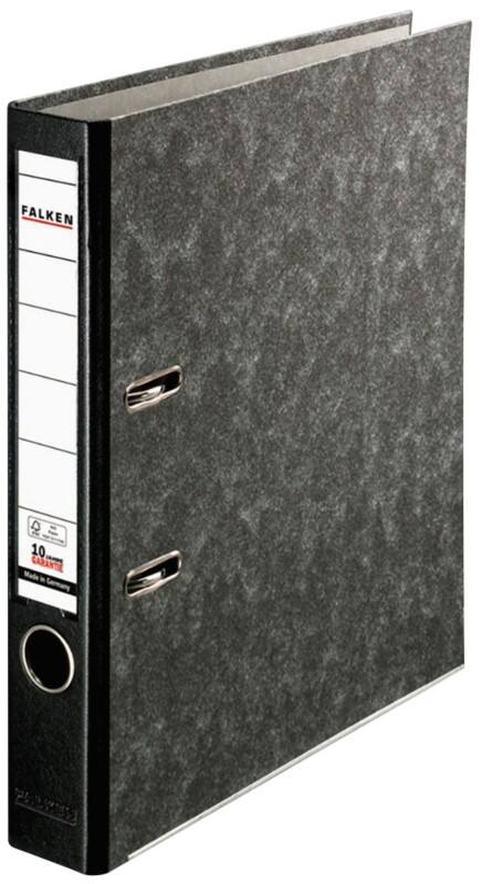 Falken Schmal Ordner A4 50 mm Schwarz 2 Ringe 11286549 Kunststoff Wolkenmarmor