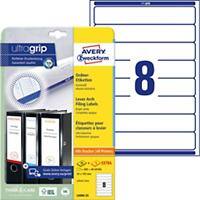 AVERY Zweckform Ordneretiketten L6060-25 Ultragrip Weiß A4 34 x 192 mm 30 Blatt à 8 Etiketten