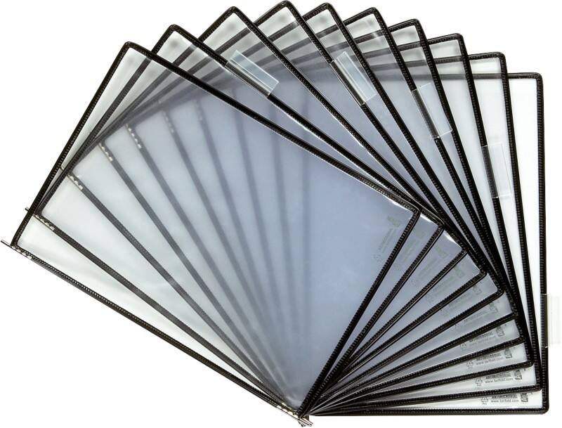 Djois Tarifold Sichttafel 10 Flächen A4 PVC (Polyvinylchlorid) Schwarz 10 Stück