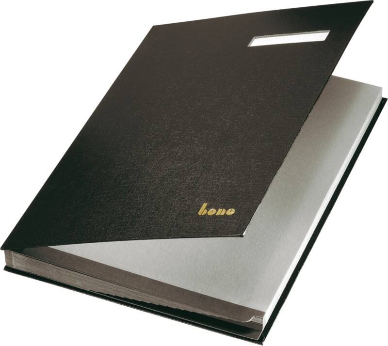 Bene Unterschriftsmappe 76400 Schwarz Blanko Perforiert A4 24 x 2,6 x 35 cm