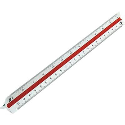 Rumold Präzisions-Dreikantmaßstab 160, 160/DIN/30, weiß, ingenieur DIN, 30cm