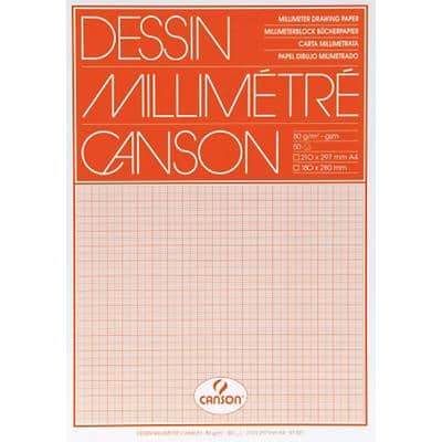 Canson Millimeterpapier DIN A4 80 g/m² 210 x 297 mm Orange 50 Stück