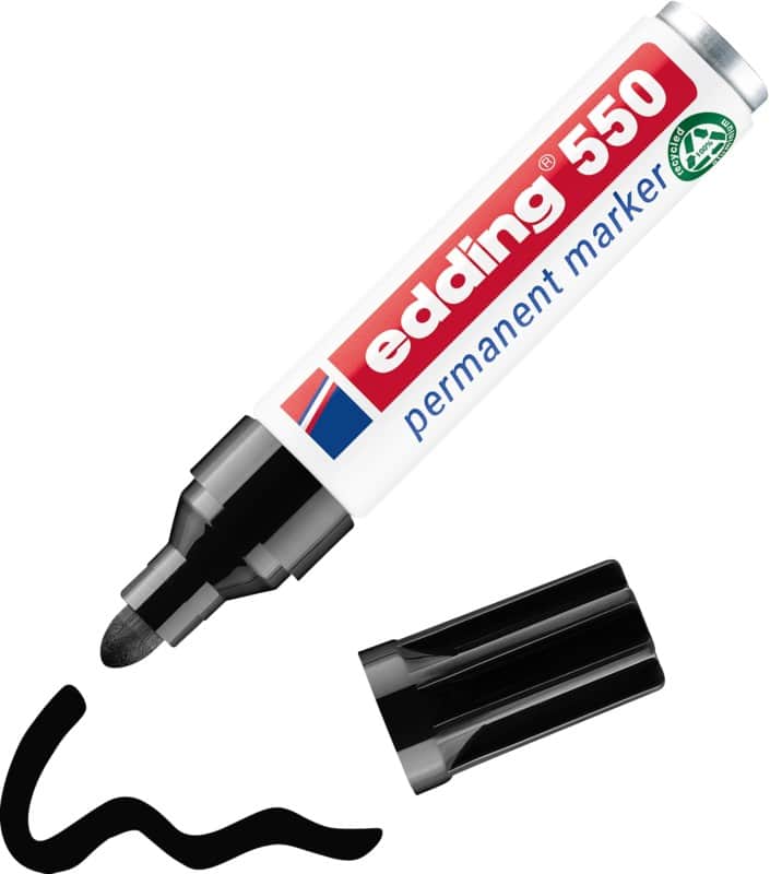 edding 550 550 Permanentmarker 100% Recycelt Breit Rundspitze 3 - 4 mm Schwarz Nachfüllbar Wasserbeständig
