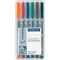 Staedtler Folienschreiber 311/311 WP6, farbig sortiert, 0,4 mm (S), Inhalt 6 Stück