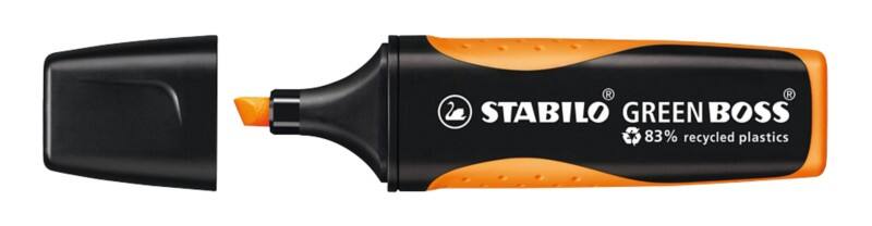 STABILO GREEN BOSS Textmarker Orange 83% Recycelt Mittel Keilspitze 2 - 5 mm Nachfüllbar