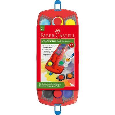 Faber-Castell Deckfarbkasten Connector mit Deckweiß / 125031, Inh. 24 Farben