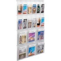 helit Placativ A4 Wandprospekthalter Wandmontiert Transparent H6812302 84 x 5,9 x 129 cm  