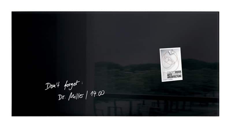 Sigel Artverum Glastafel Magnetisch Einseitig 91 (B) x 46 (H) cm Schwarz