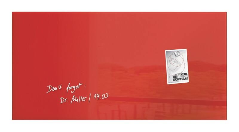 Sigel Artverum Glastafel Magnetisch Einseitig 91 (B) x 46 (H) cm Rot