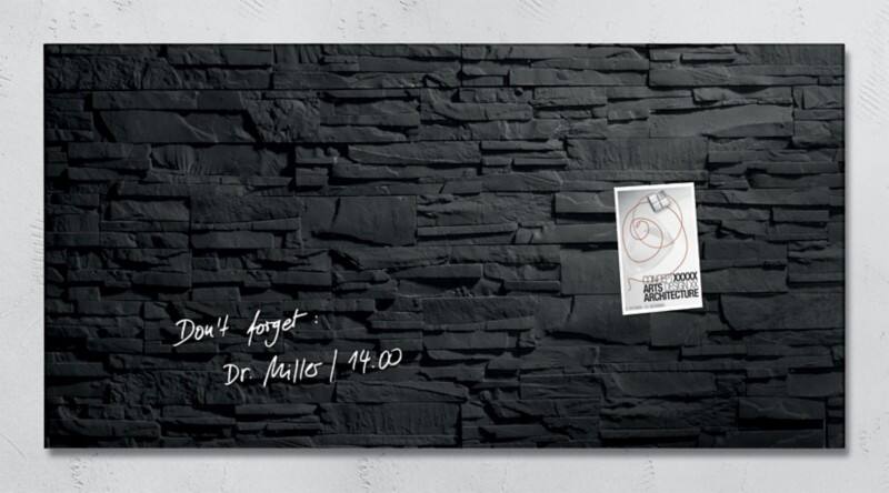 Sigel Artverum Glastafel Magnetisch Einseitig 91 (B) x 46 (H) cm Schiefer