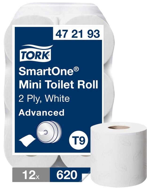 Tork Advanced Mini Smartone Toilettenpapier T9 2-lagig 472193 12 Rollen à 620 Blatt