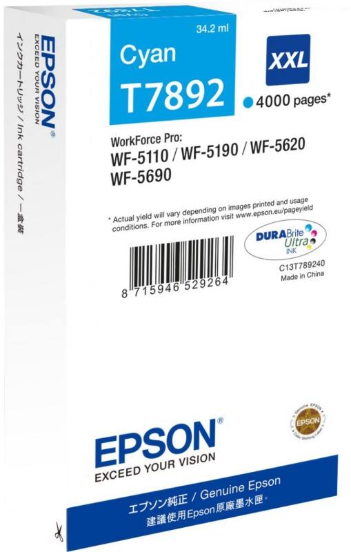 Epson T7892 Original Tintenpatrone C13T789240 Cyan