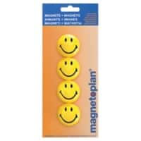 magnetoplan Magnete Smiley Schwarz, Gelb 4 Stück
