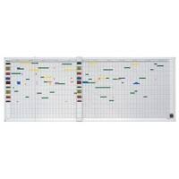 magnetoplan Urlaubsplaner Spezial Wandmontage 1 Woche/1 Seite Quer Silber, Weiß Deutsch, Englisch 200 x 60 cm