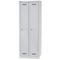 Bisley MonoBloc Silber Garderobenschrank 1 Tür Schlüssel 610 x 500 x 1.700 mm Hellgrau