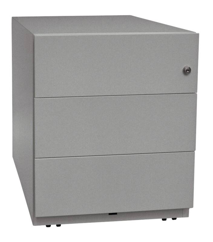 Bisley Rollcontainer Note 3 Schubladen Silber 420 x 565 x 495 mm