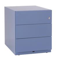 Bisley Rollcontainer Note 3 Schubladen Blau 420 x 565 x 495 mm
