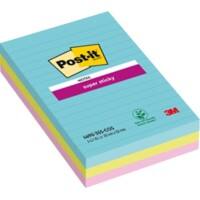 Post-it Miami Haftnotizen 101 x 152 mm Färbig sortiert Rechteckig Liniert 3 Stück à 90 Blatt