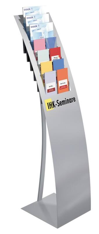 Kerkmann Varia A4 Prospektständer Silber 6509 320 (B) x 340 (T) x 1.320 (H) mm