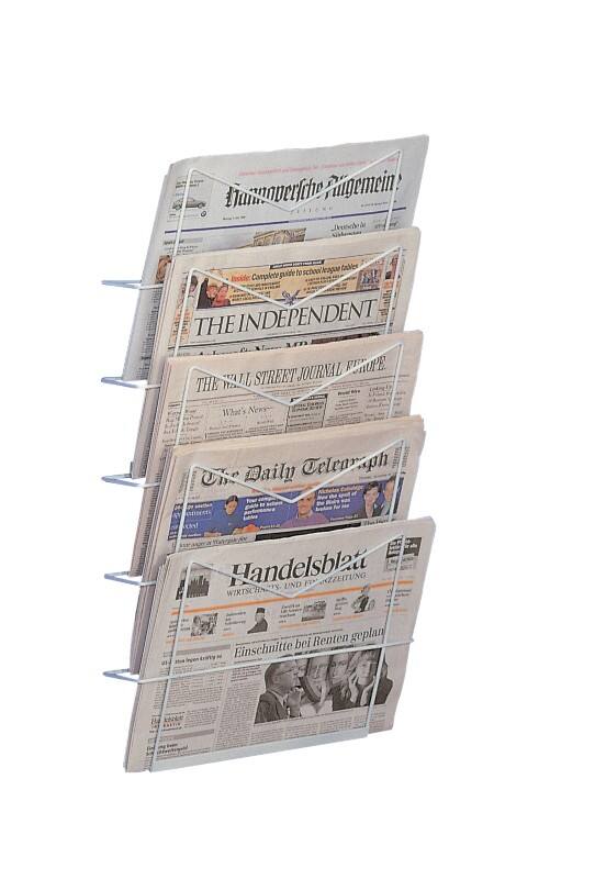 Kerkmann Wandprospekthalter Wandmontiert Hellgrau 6503 40 x 12,7 x 70 cm