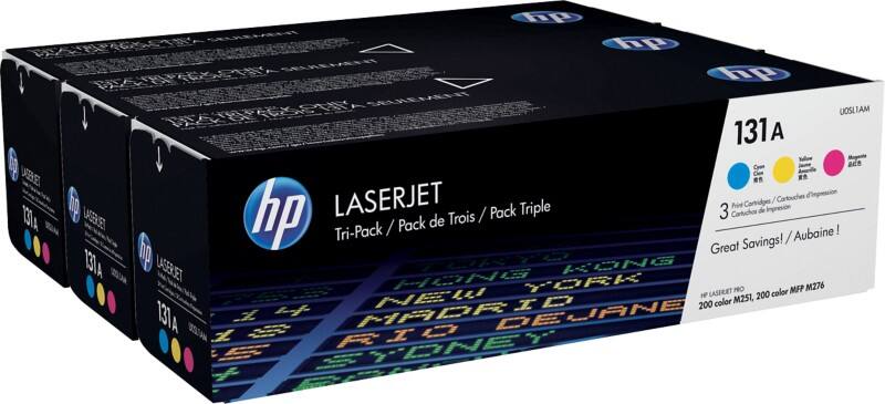 HP 131A Original Tonerkartusche U0SL1AM Cyan, Magenta, Gelb Multipack 3 Stück