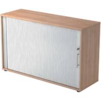 Hammerbacher Rollladenschrank Matrix Nussbaum, Silber 1.200 x 400 x 748 mm