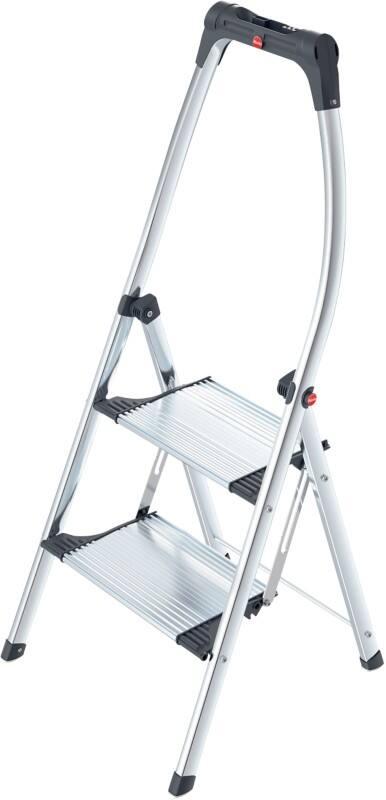 Hailo Klapptrittleiter Living Step Silber, Schwarz 2 Stufen 119 cm