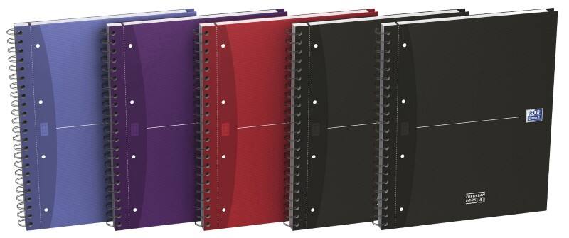 OXFORD Office Essentials Notizbuch DIN A4+ Kariert Spiralbindung Pappe Färbig sortiert Perforiert 240 Seiten 5 Stück à 120 Blatt