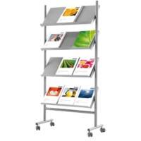 Kerkmann Praktika A4 Prospektständer Silber 3463 720 (B) x 350 (T) x 1.550 (H) mm